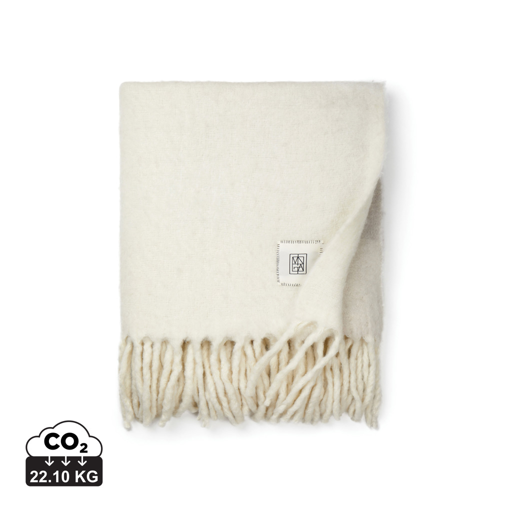 Plaid laine et acrylique à personnaliser Saletto VINGA beige et beige